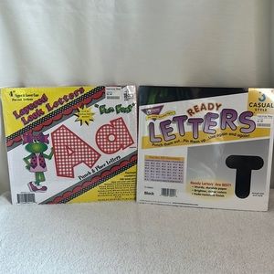 NWT 2 sets of ready to use letters for any display 1 black/1 gingham red & white